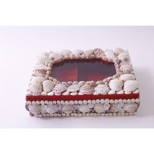 Sea Shell Box, 1980s, Jewelry, Trinket Box, Close Lid, Travel Souvenir